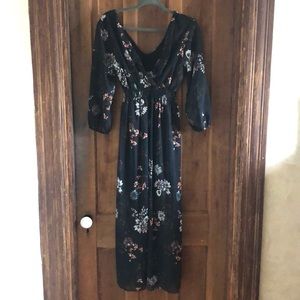 Black floral maxi sundress
